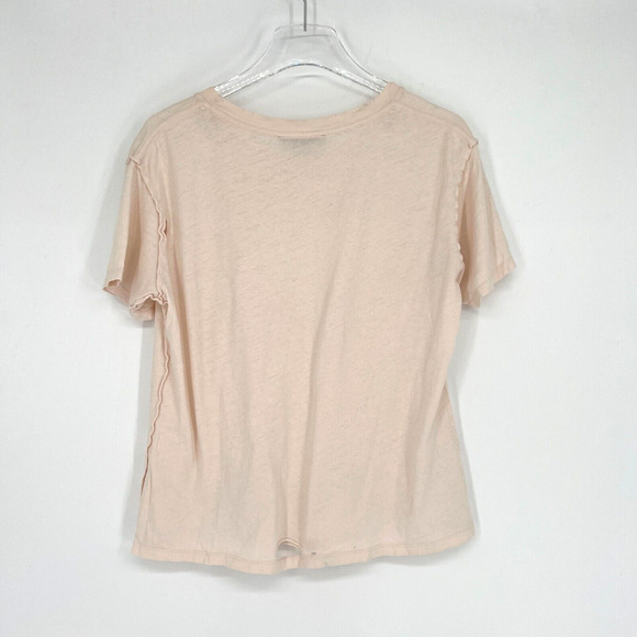 Allsaints Top Womens M Pink Distressed T Shirt Tee Classic Grunge Punk Rocker - Picture 2 of 7